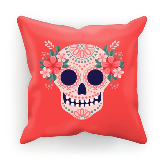 Mexican Skull Red Cushion