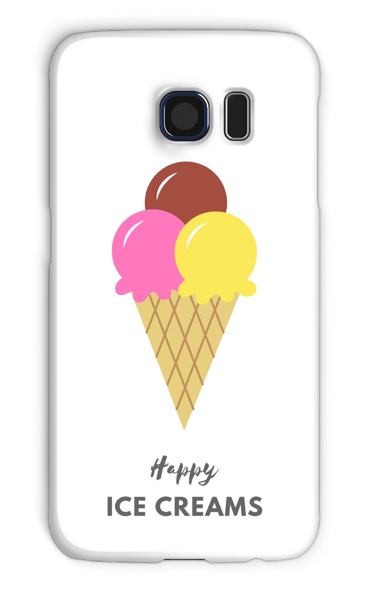 Happy Ice Creams Pink & Yellow Phone Case