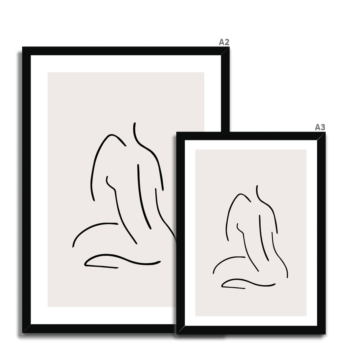 Line Art Body Lines Framed Print