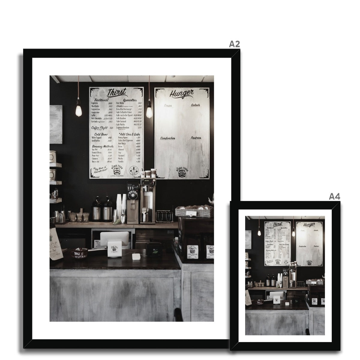 Coffee Shop Menu Framed Print