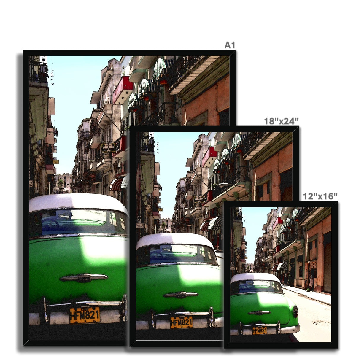 Green Cuban Car Framed Print