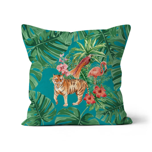 Tiger and Flamingo Cushion