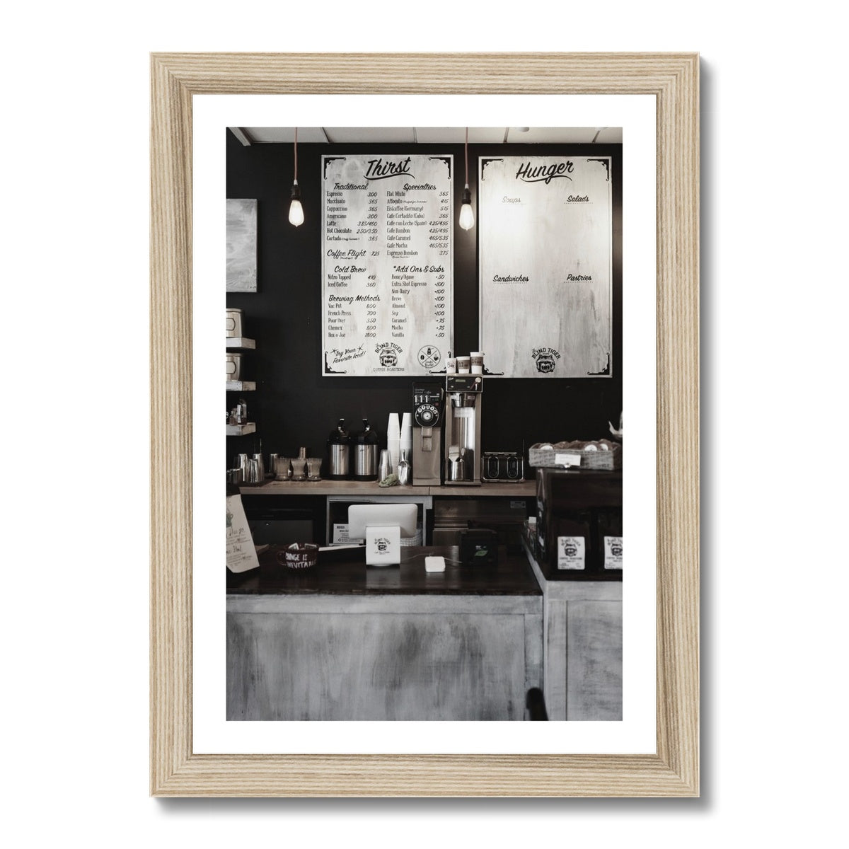 Coffee Shop Menu Framed Print