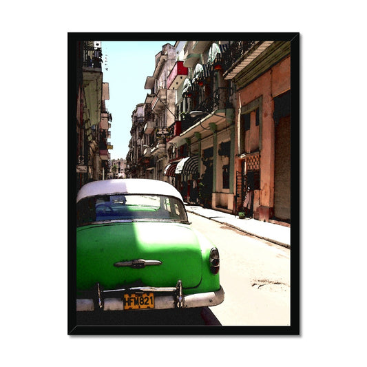 Green Cuban Car Framed Print